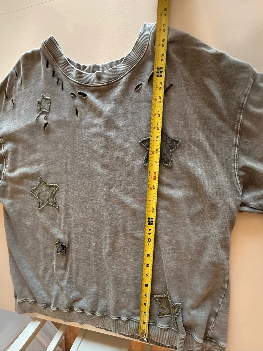 Relaxed Star Appliqué Women's oversized sweatshirt - army green - Picture 11 of 12